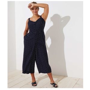 LOFT PLUS DOTTED STRAPPY CROP JUMPSUIT